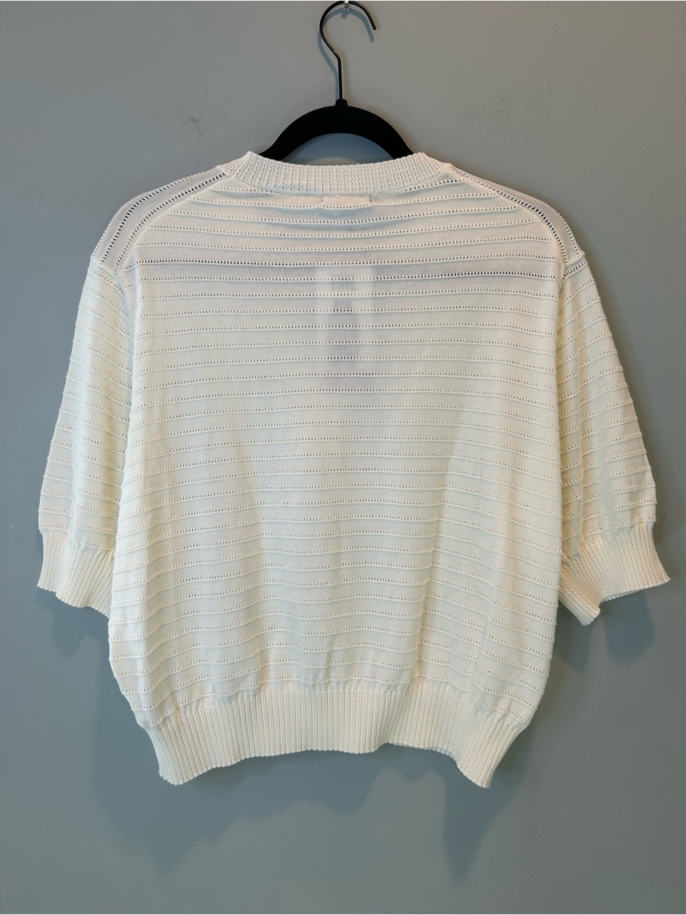 Frye Cream Short Sleeve Sweater Women’s XL NWT - Picture 3 of 12